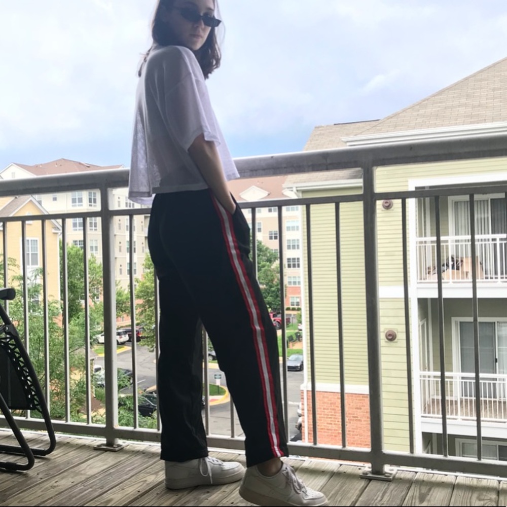 Striped Black Track Pants